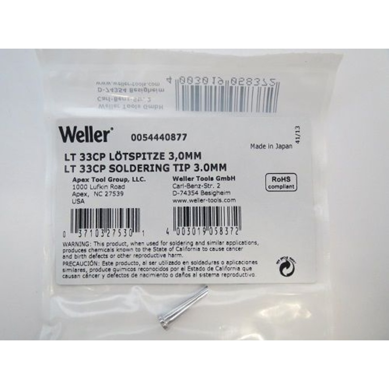 Weller 0054440877 LT 33CP Soldering Tip 3.0MM