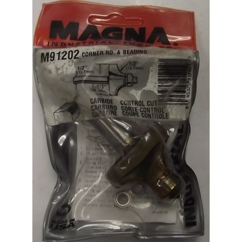 Magna Corner Round 1/2" Beading Router Bit 1/2" Shank USA M91202